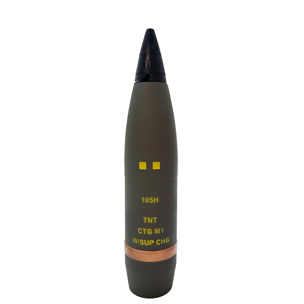 105mm M1 NATO HE Artillery Shell w Fuze - Inert Replica OTA-2977F NSN 6910-01-6089878