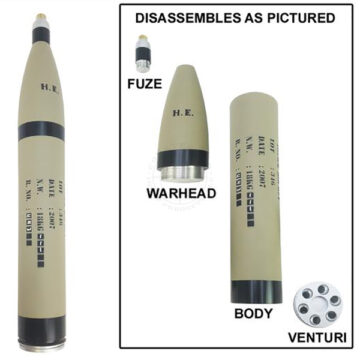 107mm HE Rocket (Deluxe, All-Metal) - Inert Replica Training Aid