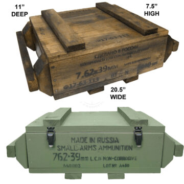 7.62 x 39 Ammo Crate (Empty, Natural Wood or Olive Drab)
