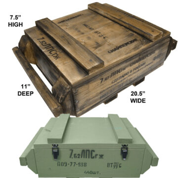 7.62 x 54R Ammo Crate (Empty, Natural Wood or Olive Drab)