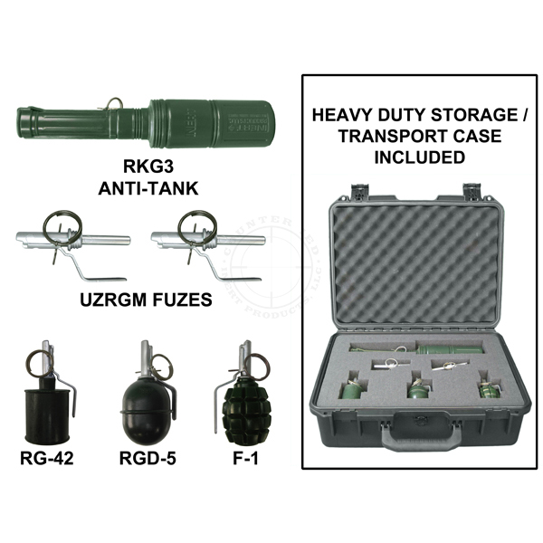 Foreign Grenade Training Kit (With Case) - Inert Replica Training Aids