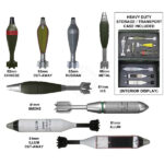 Mortar Rounds Training Kit (w/ Case) - Inert Replicas - Inert Products LLC