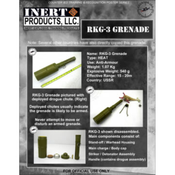 CIED Ordnance Recognition Poster Poster Series - RKG-3 Grenade