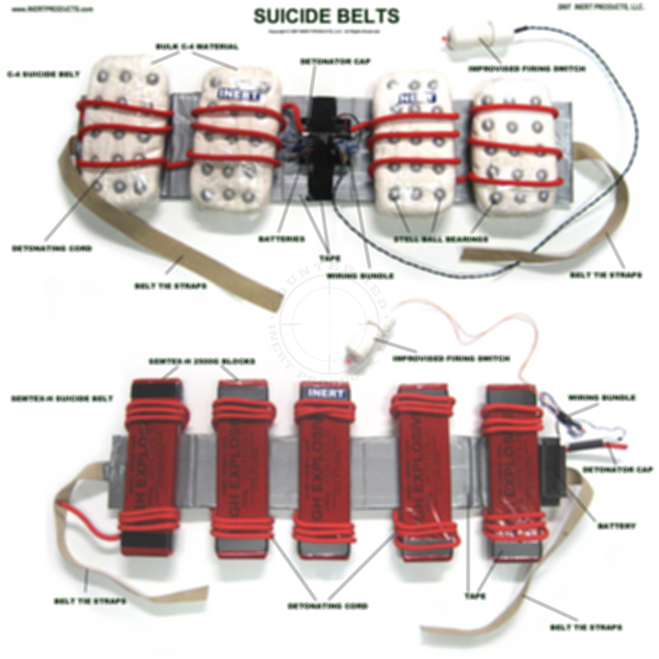 Suicide Belts / Person-Borne Improvised Explosive Devices (PBIED) Poster